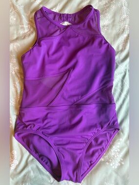 Girl’s Abstract Open Back Leotard